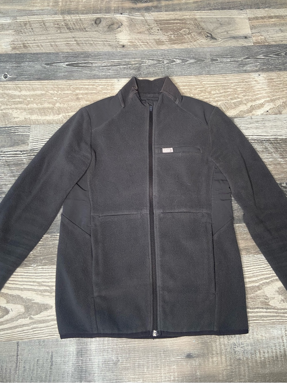 Figs Women's Black Zip-Up Fleece Jacket